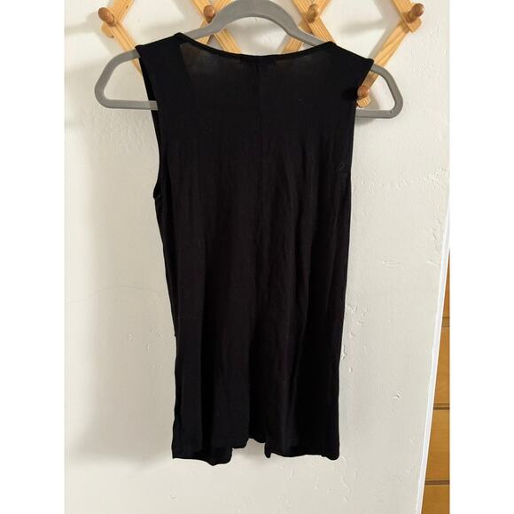 Trouvé Top Women's Small Black Sleeveless Blouse Twist Knot V Neck Workwear - Picture 4 of 6